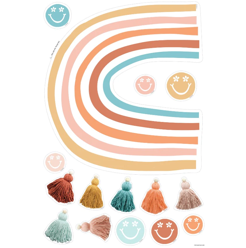 Good Vibes Retro Rainbow Statement Piece