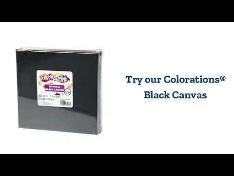 Black Stretched Canvas 8 X 8 3pk