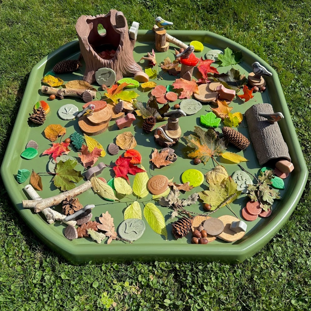 Sensory Play Stones Leaves