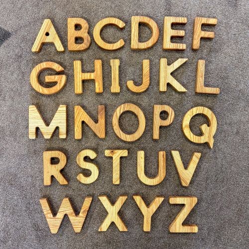 Wooden Letters & Numbers Loose Parts Collection