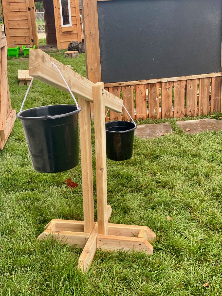 Outdoor Bucket Balance Scale by Naturally Inspired Play