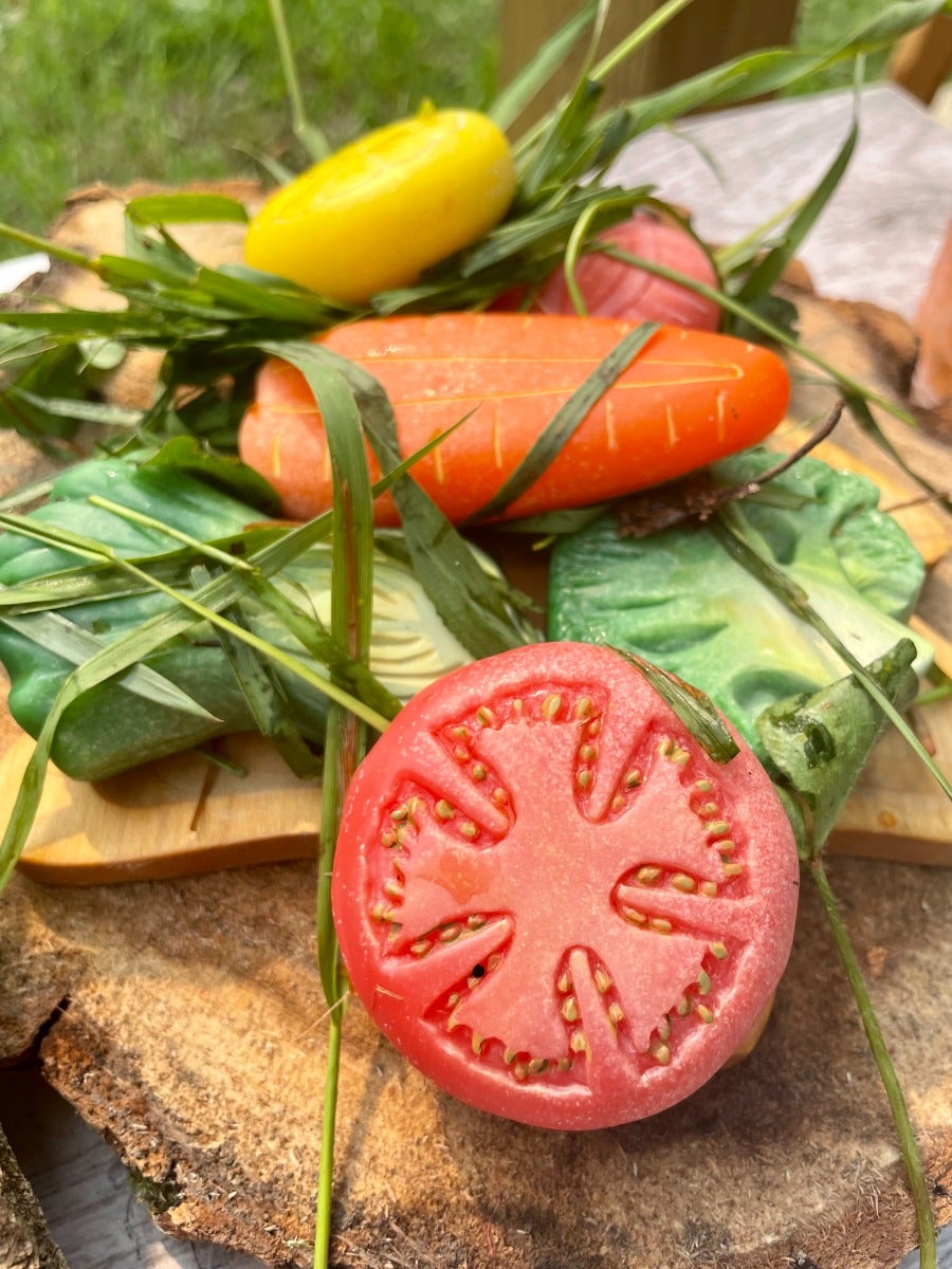 Sensory Play Stones Vegetables