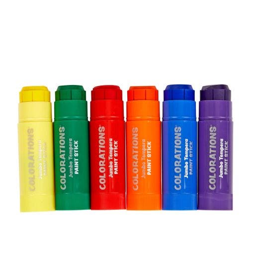 Jumbo Tempera Paint Sticks 6 Colors