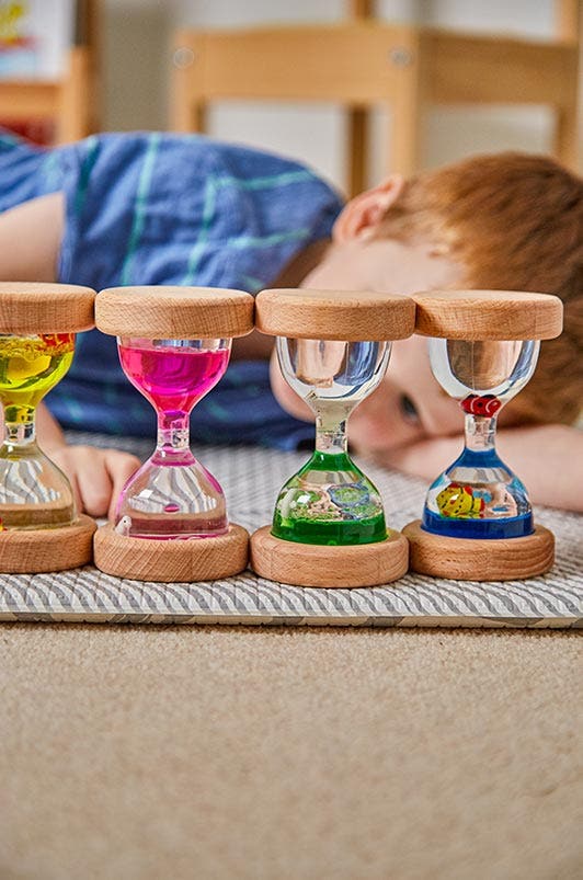 Wooden Sensory Liquid Rollers Animals 4pk