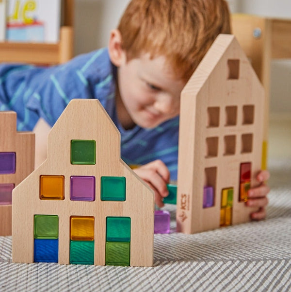 Rainbow Gem Buildings Set of 36