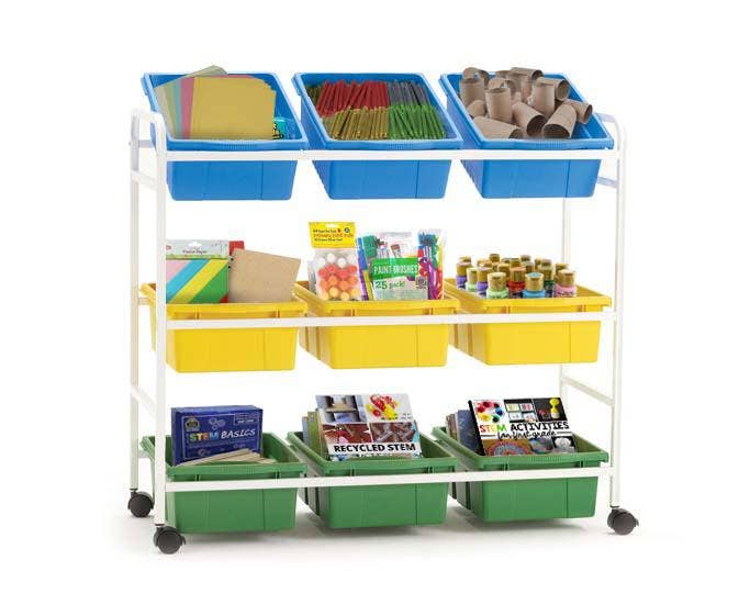 Leveled Reading Book Browser Cart With 9 Book Tubs