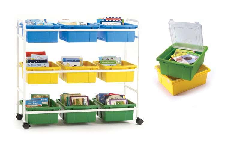 Leveled Reading Book Browser Cart with Lids