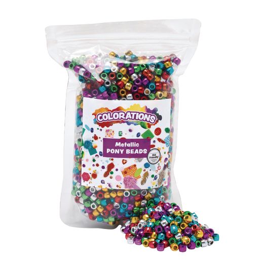Metallic Pony Beads 1 Lb