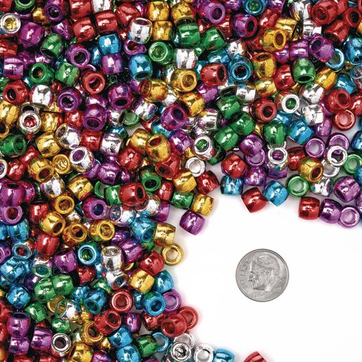 Metallic Pony Beads 1 Lb