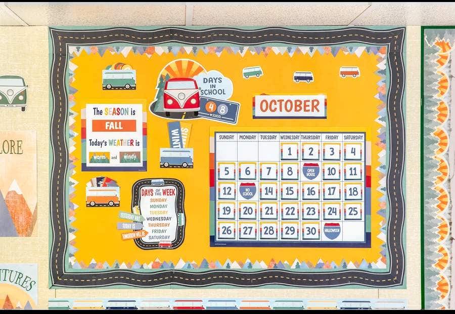 Moving Mountains Road Trip Calendar Bulletin Board