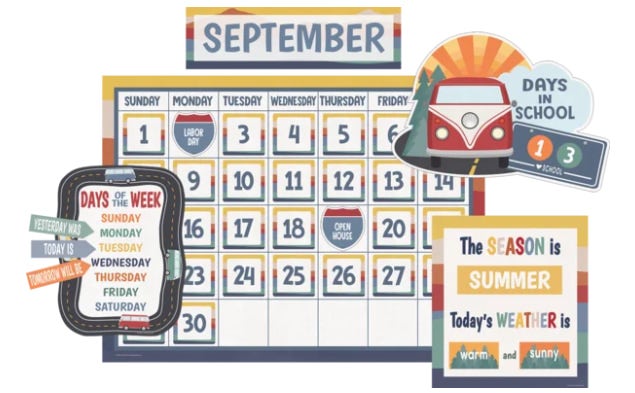 Moving Mountains Road Trip Calendar Bulletin Board