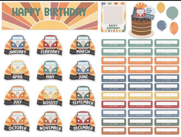 Moving Mountains Road Trip Happy Birthday Mini Bulletin Board
