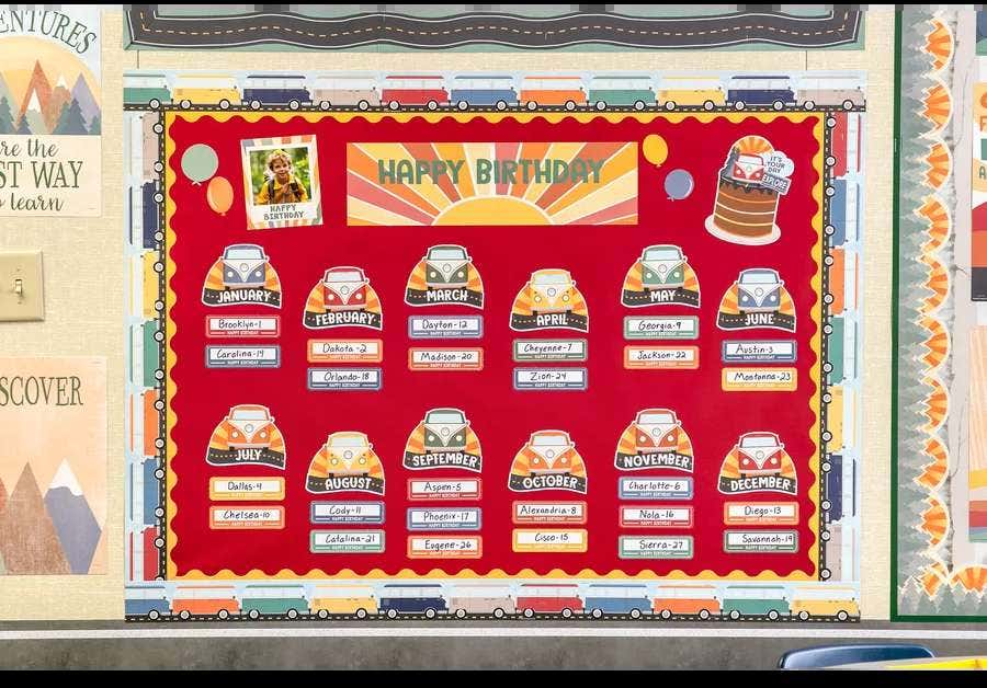Moving Mountains Road Trip Happy Birthday Mini Bulletin Board