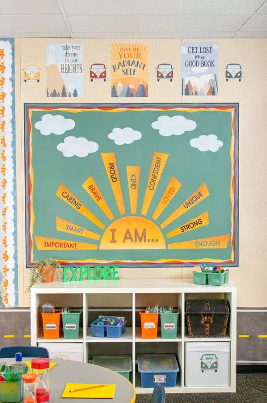 Moving Mountains Road Trip Sun Positive Affirmations Bulletin Board