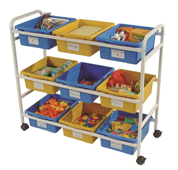 Multi Purpose Cart with Blue & Yellow Tubs