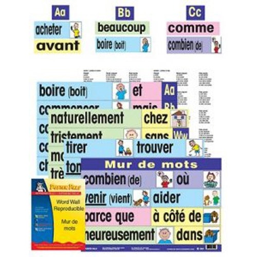 French Word Wall Card Set Mur de Mots un tableau parlant