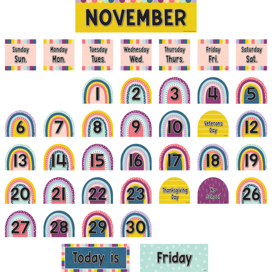 Oh Happy Day Calendar Pocket Chart Cards