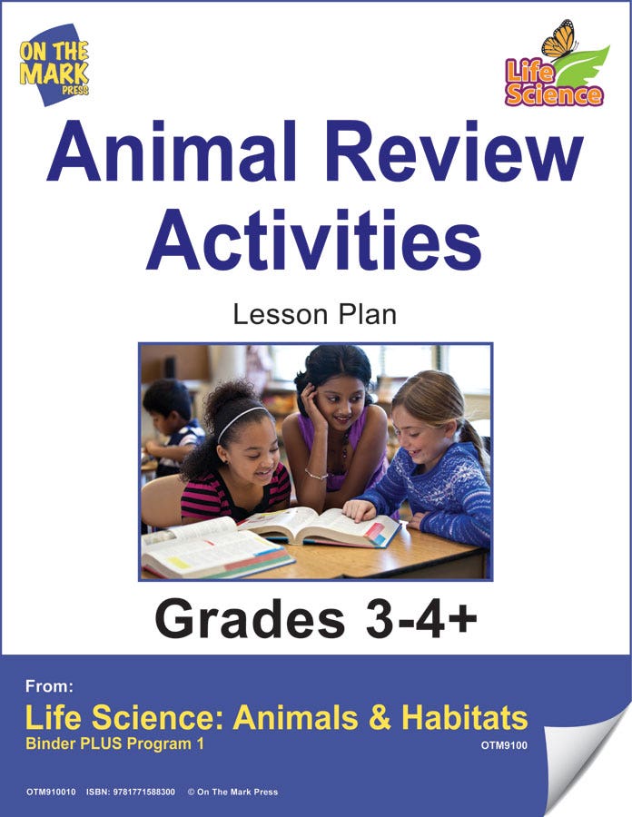 Life Science Animals & Habitats - Animal Review Activities
