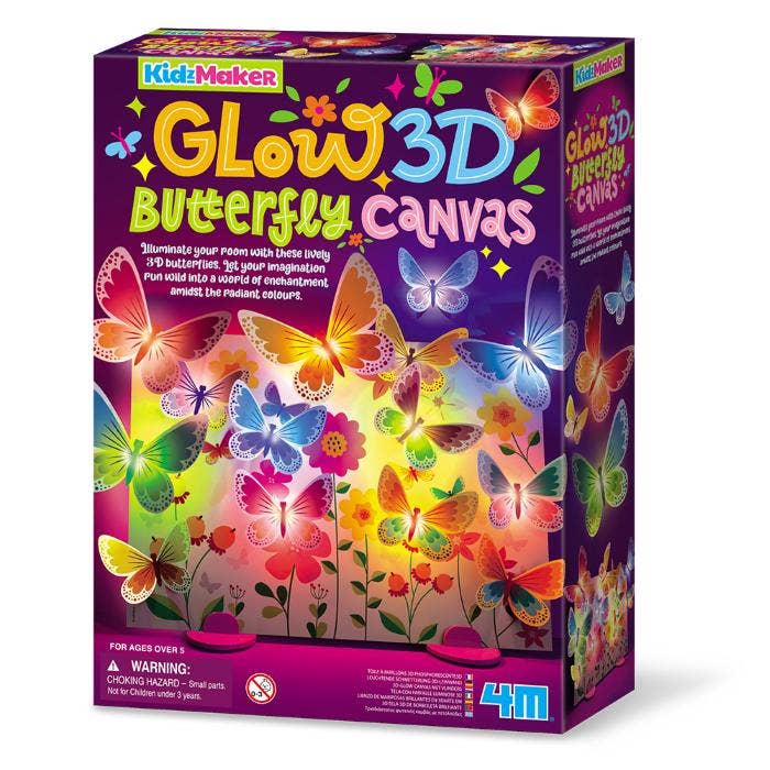 Glow 3D Butterfly Canvas