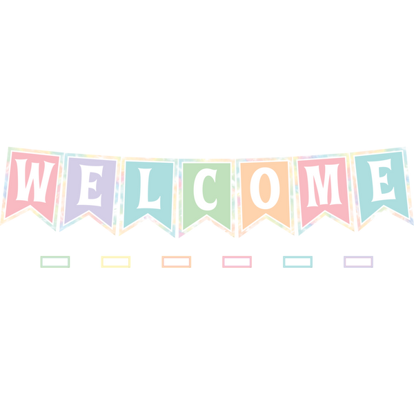Pastel Pop Pennants Welcome Bulletin Board