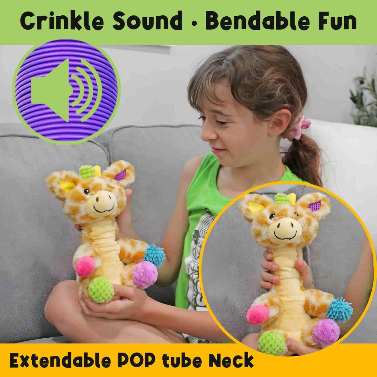 Patches The Mini Sensory Giraffe with Extendable Neck