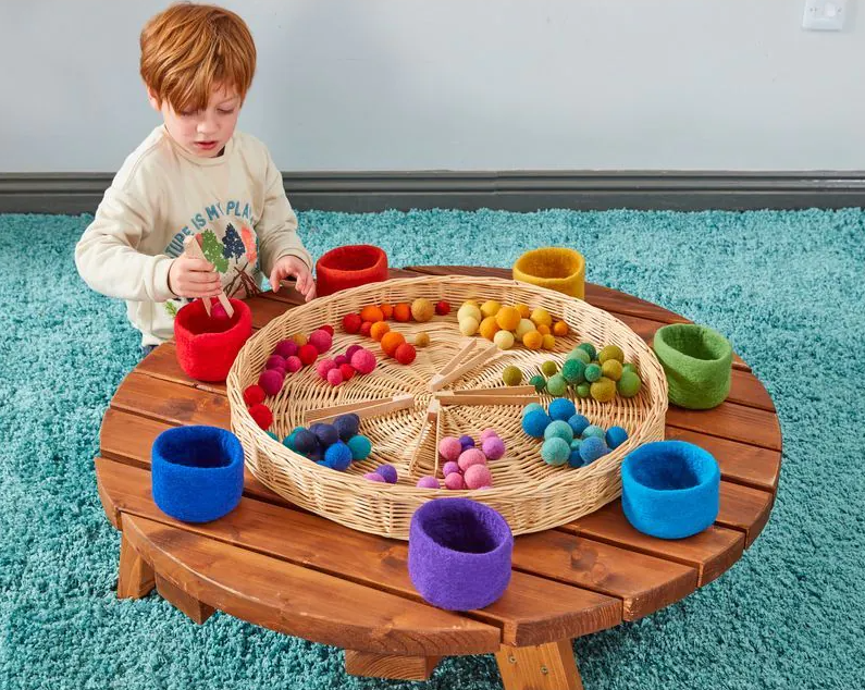 Rainbow Felt Bowls and Balls