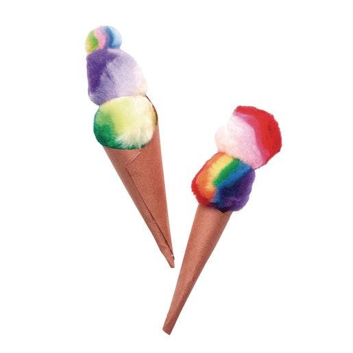 Rainbow Striped Pom Poms 180 pcs