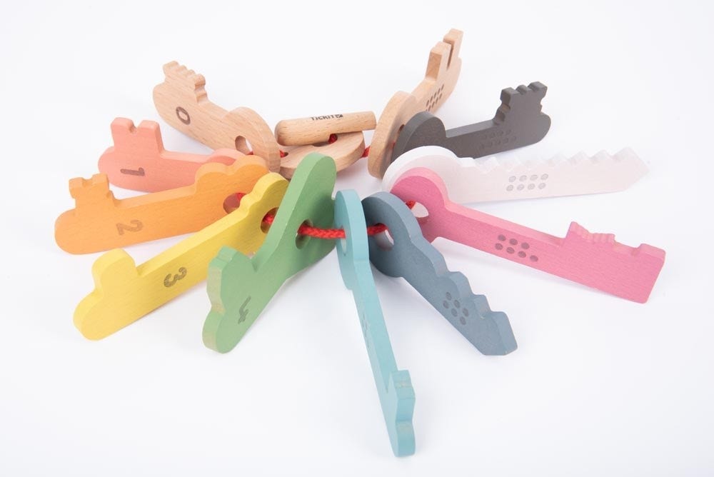 Rainbow Wooden Counting Keys