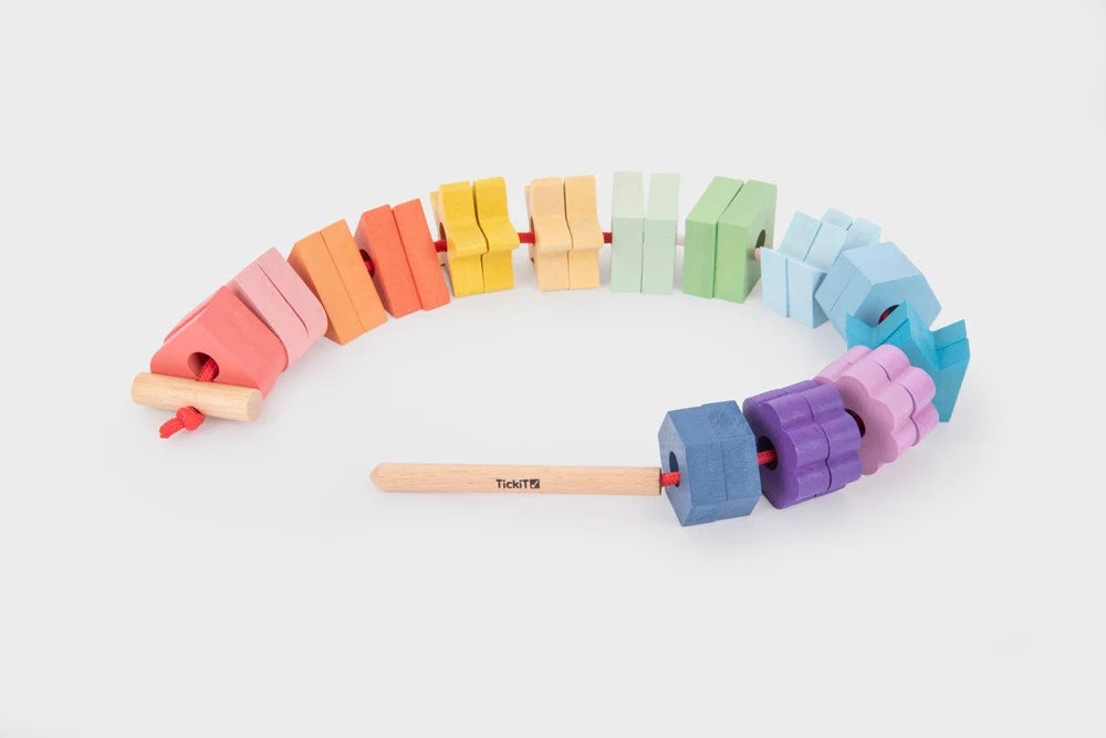 Rainbow Wooden Lacing Shapes
