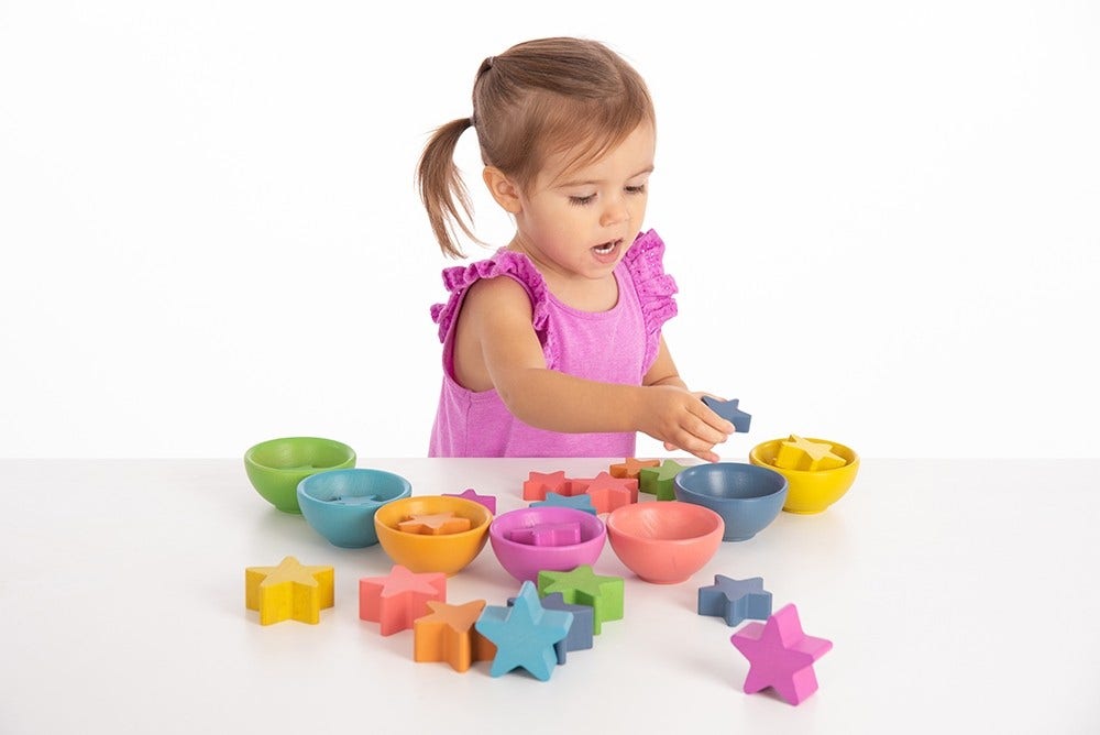 Rainbow Wooden Stars