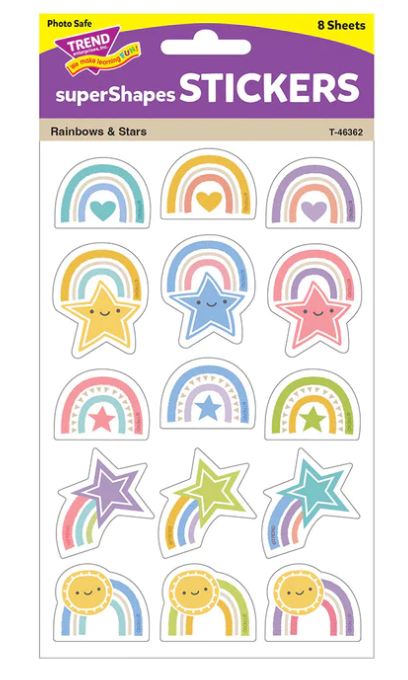 Good to Grow Rainbows and Stars Large superShape Stickers