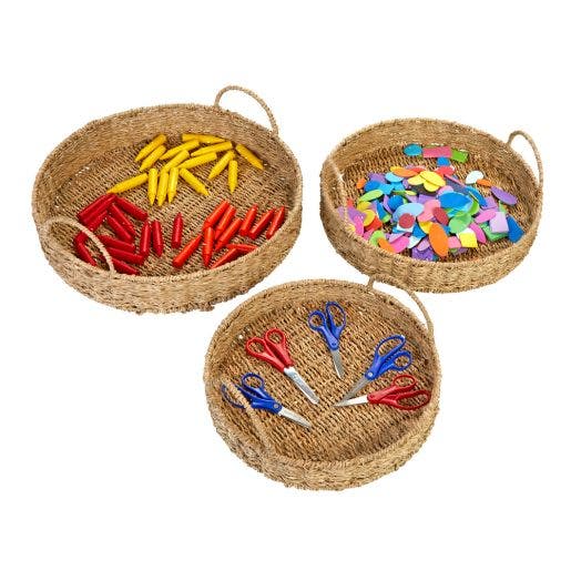Round Woven Nesting Trays Set of 3