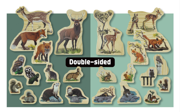 Woodland Animal Families Wooden Characters