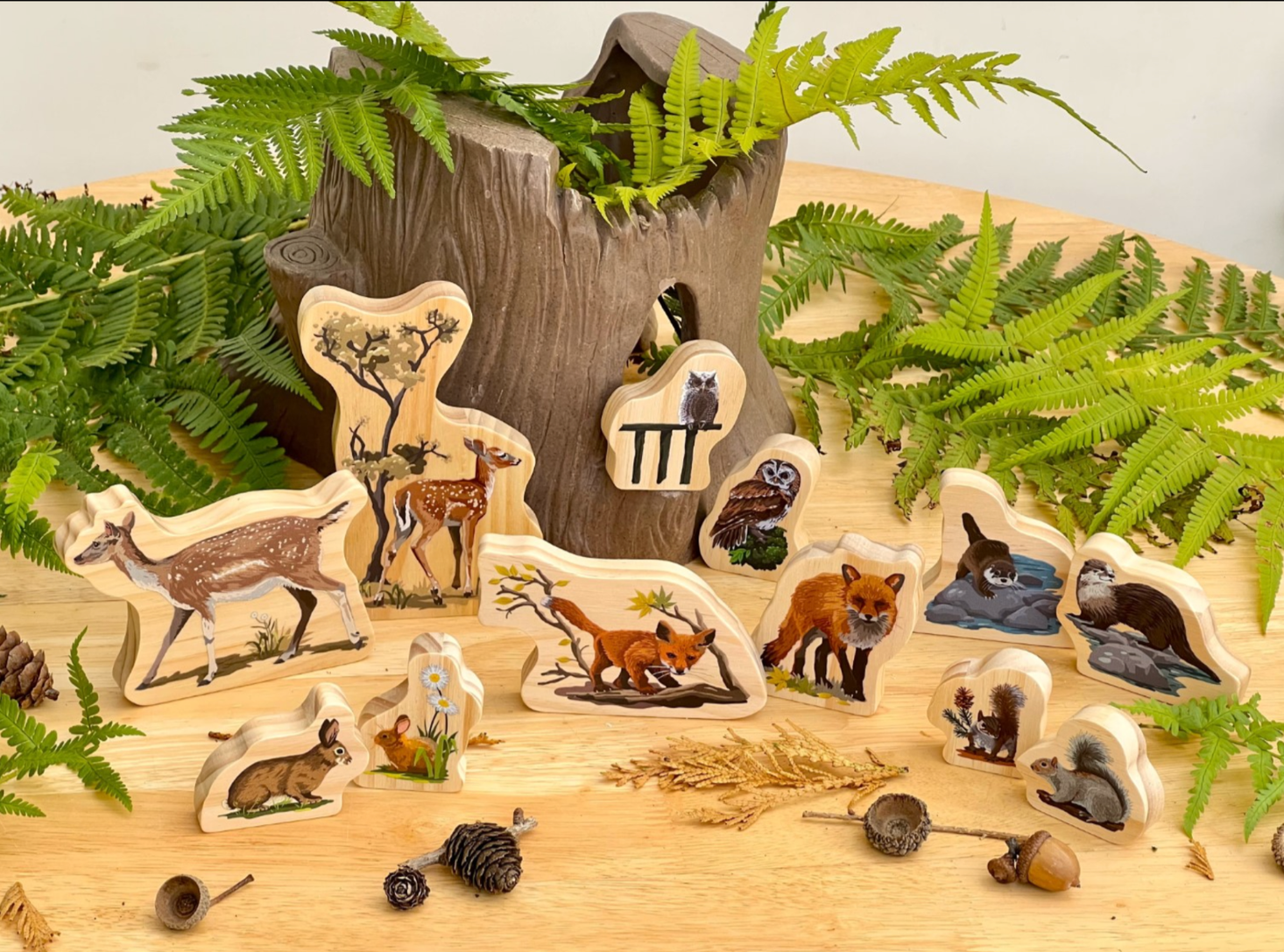 Woodland Animal Families Wooden Characters