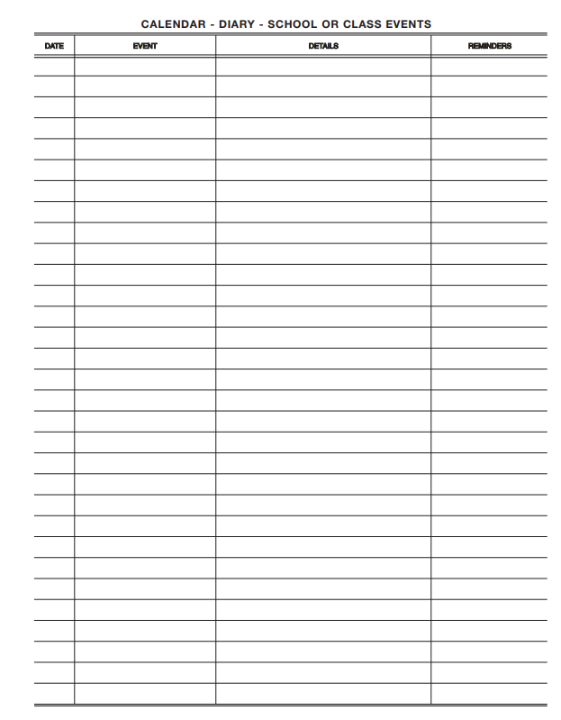Secondary Teachers Daily Plan and Record (Red)