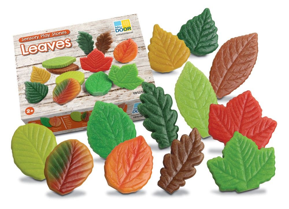 Sensory Play Stones Leaves