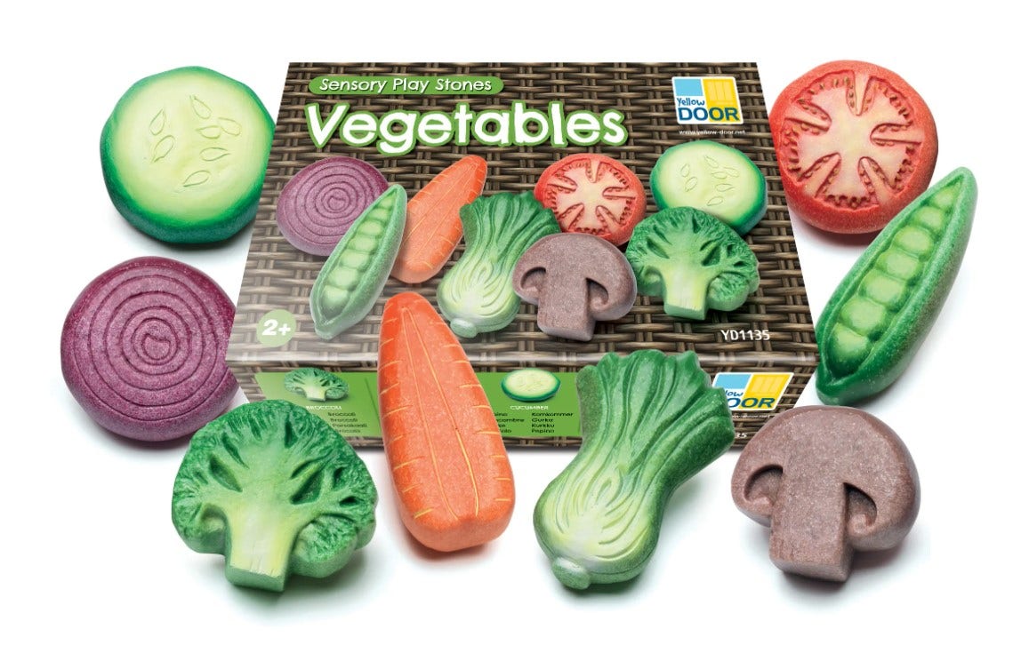 Sensory Play Stones Vegetables