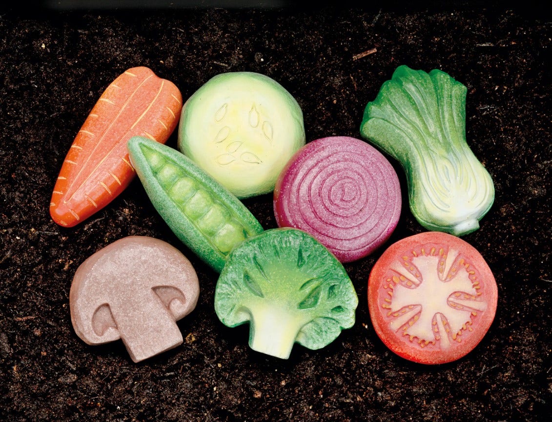 Sensory Play Stones Vegetables