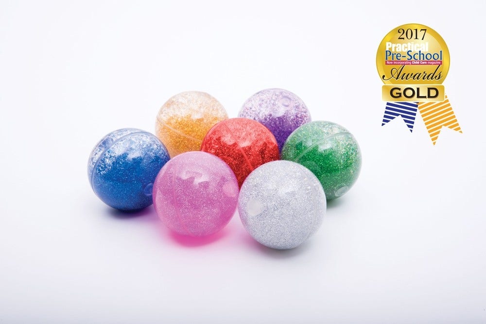 Sensory Rainbow Glitter Balls Pk7