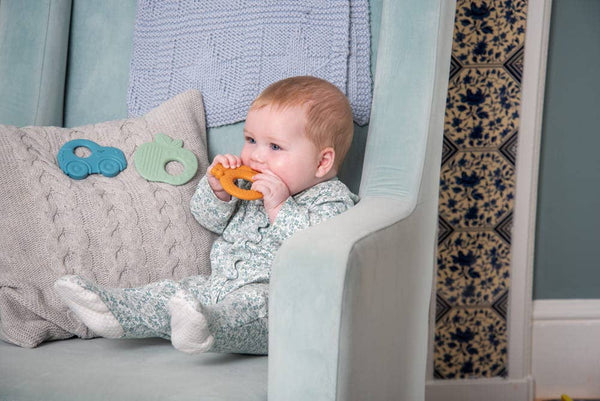 Silisoft Sensory Teethers Neutral Apple, Car, Snail