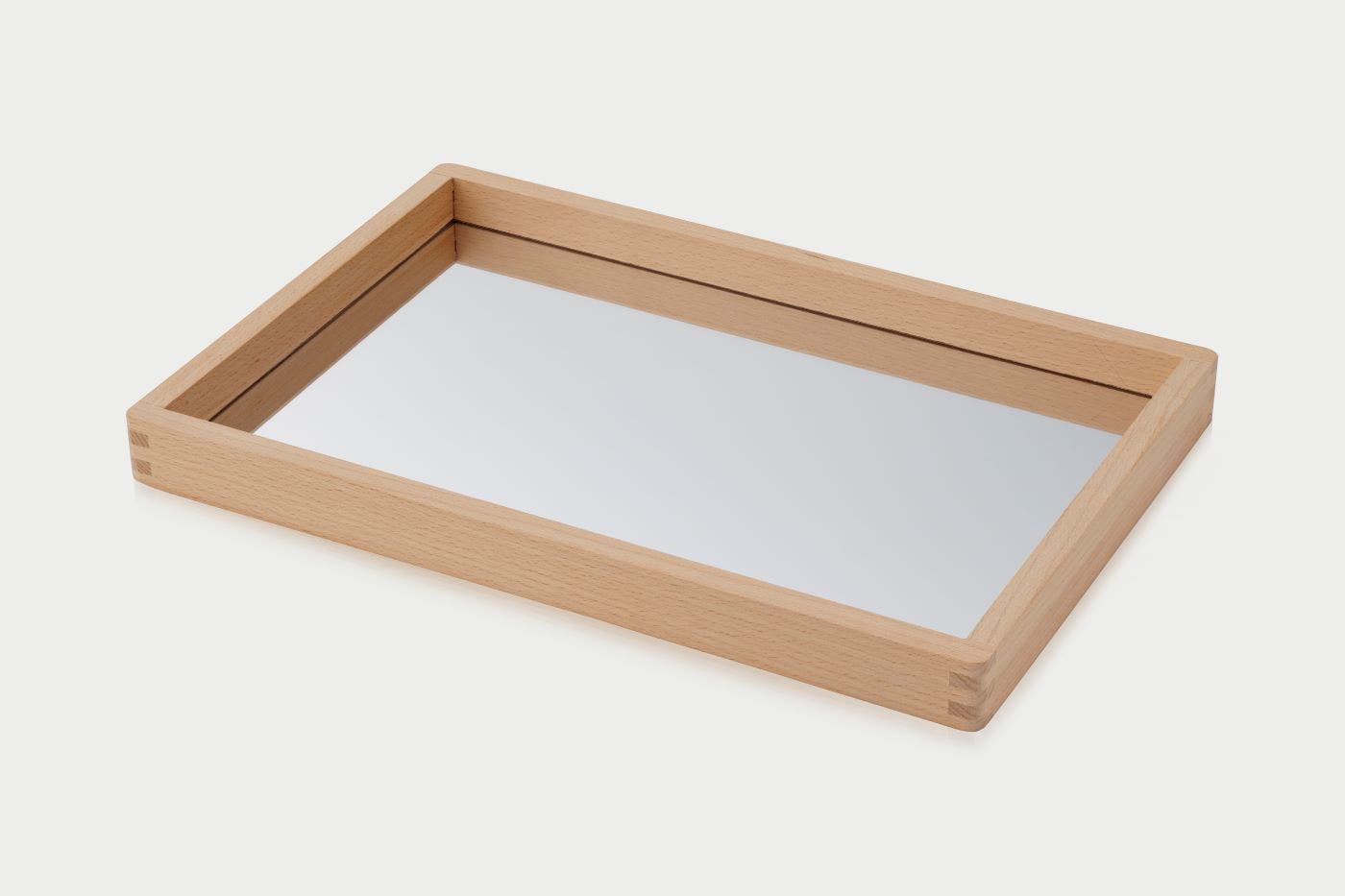Small Wooden Mirror Tray