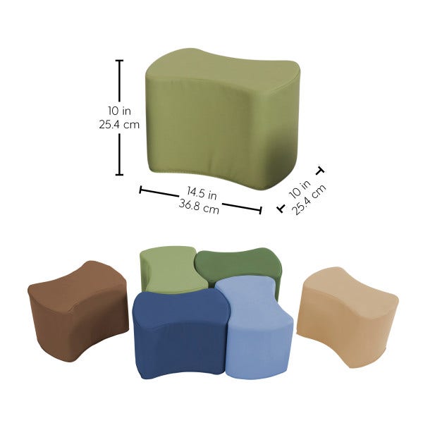 Softscape Butterfly Stool Set 10in Earthtones 6pc