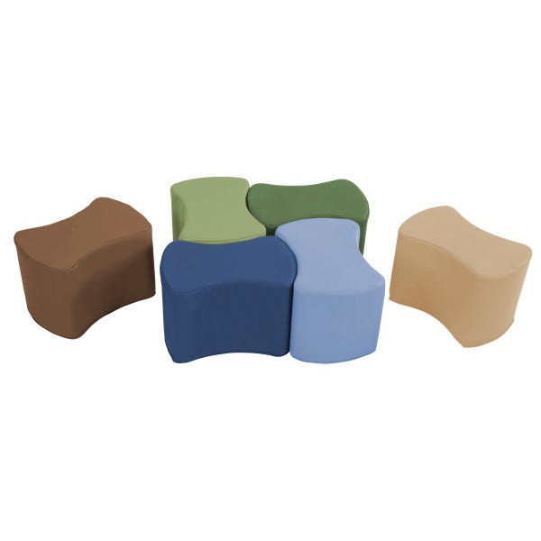 Softscape Butterfly Stool Set 10in Earthtones 6pc