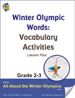 Winter Olympic Words - Vocabulary Activities Gr. 2-3 Lesson