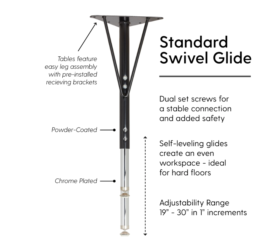 Round Maple/Black Activity Table with Standard or Chunky Adjustable Legs
