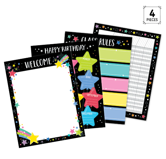 Star Bright Classroom Essentials 4-Chart Pack
