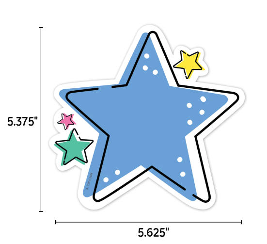 Stars 6 Inch Designer Cut Outs