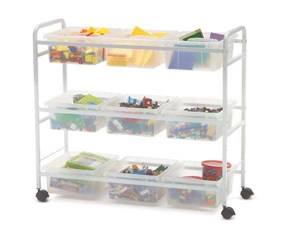 STEM Storage Cart with Clear Tubs and Lids