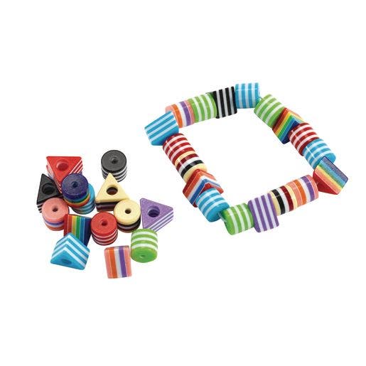 Striped Round & Triangular Beads