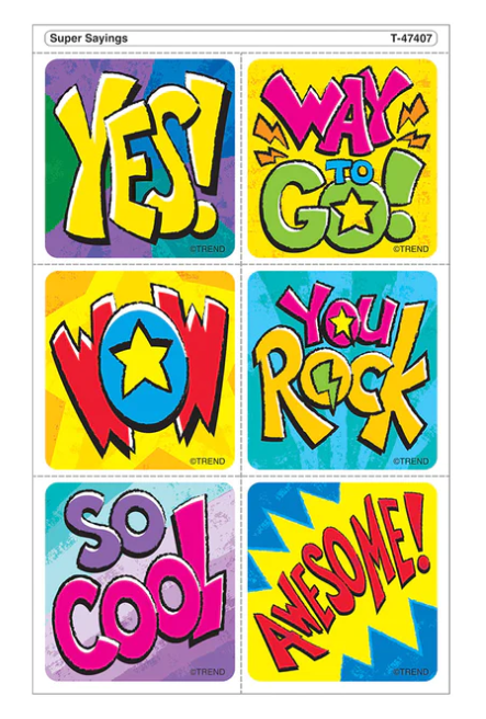 Super Sayings Tear and Share Stickers